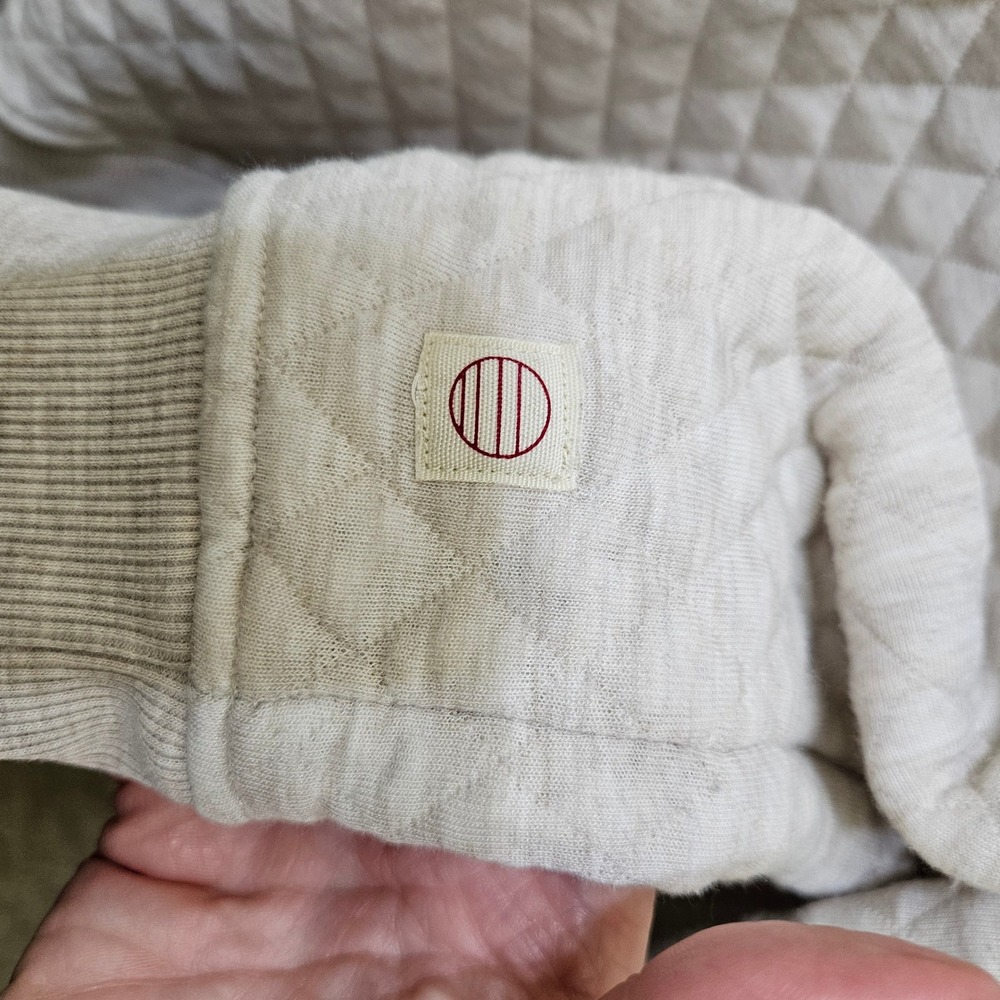 Marine Layer 2XL Quilted Pullover Sweatshirt Beige Branded Capital One Business‎ - Picture 4 of 8